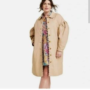 NWT Kika Vargas for Target Scallop Edge Trench Coat 1X
